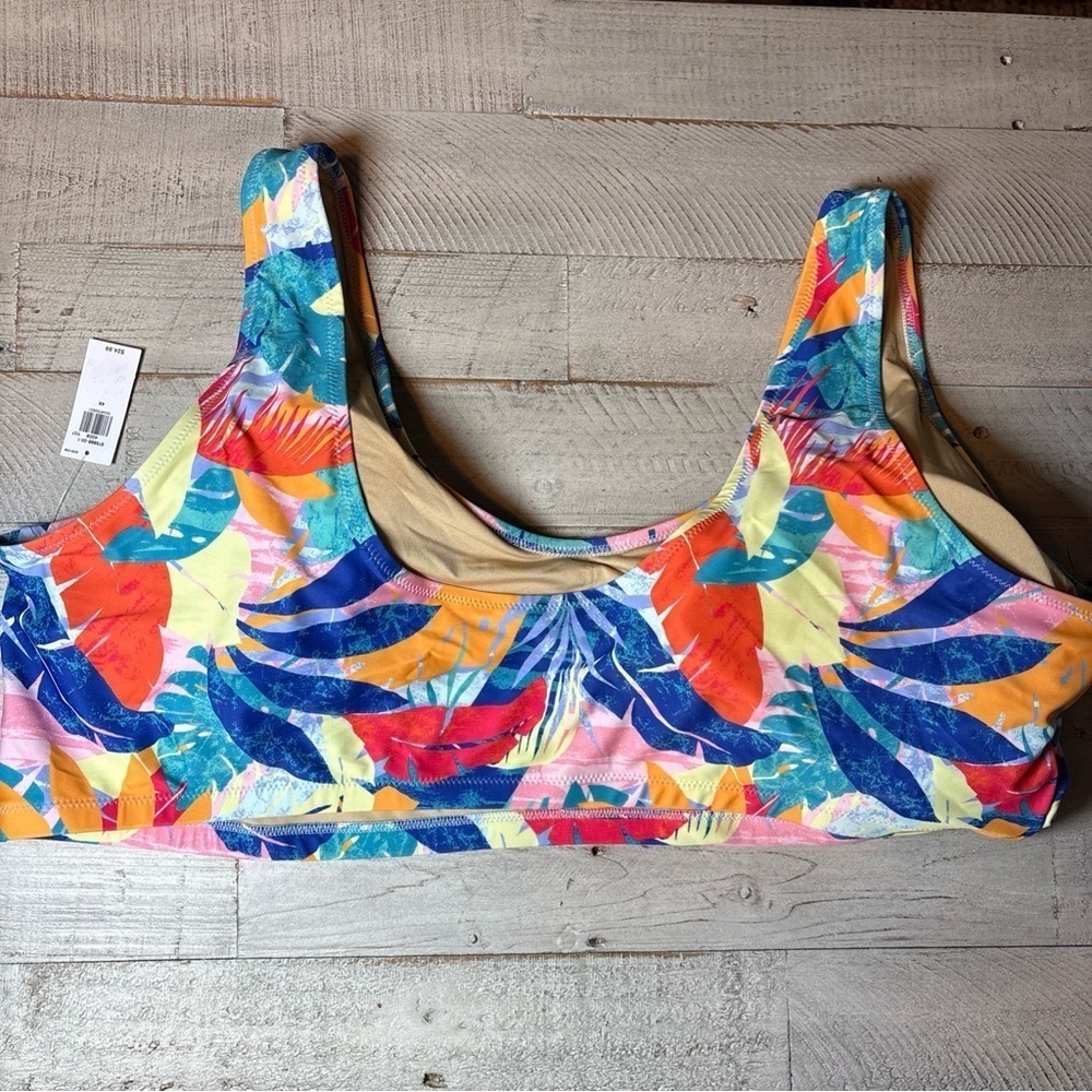 Old Navy Women’s Scoop Bikini Swim Top Orange Blue Size 4X NWT! - Picture 10 of 15